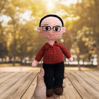 Personalized Crochet Doll with Photo Card "My 1st Father's day"