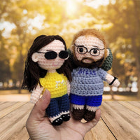 Personalized Crochet Doll with Photo Card "Baby, Let's Go Camping"