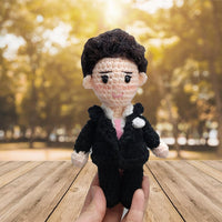 Personalized Crochet Doll with Photo Card "To My Husband Happy Father's Day"