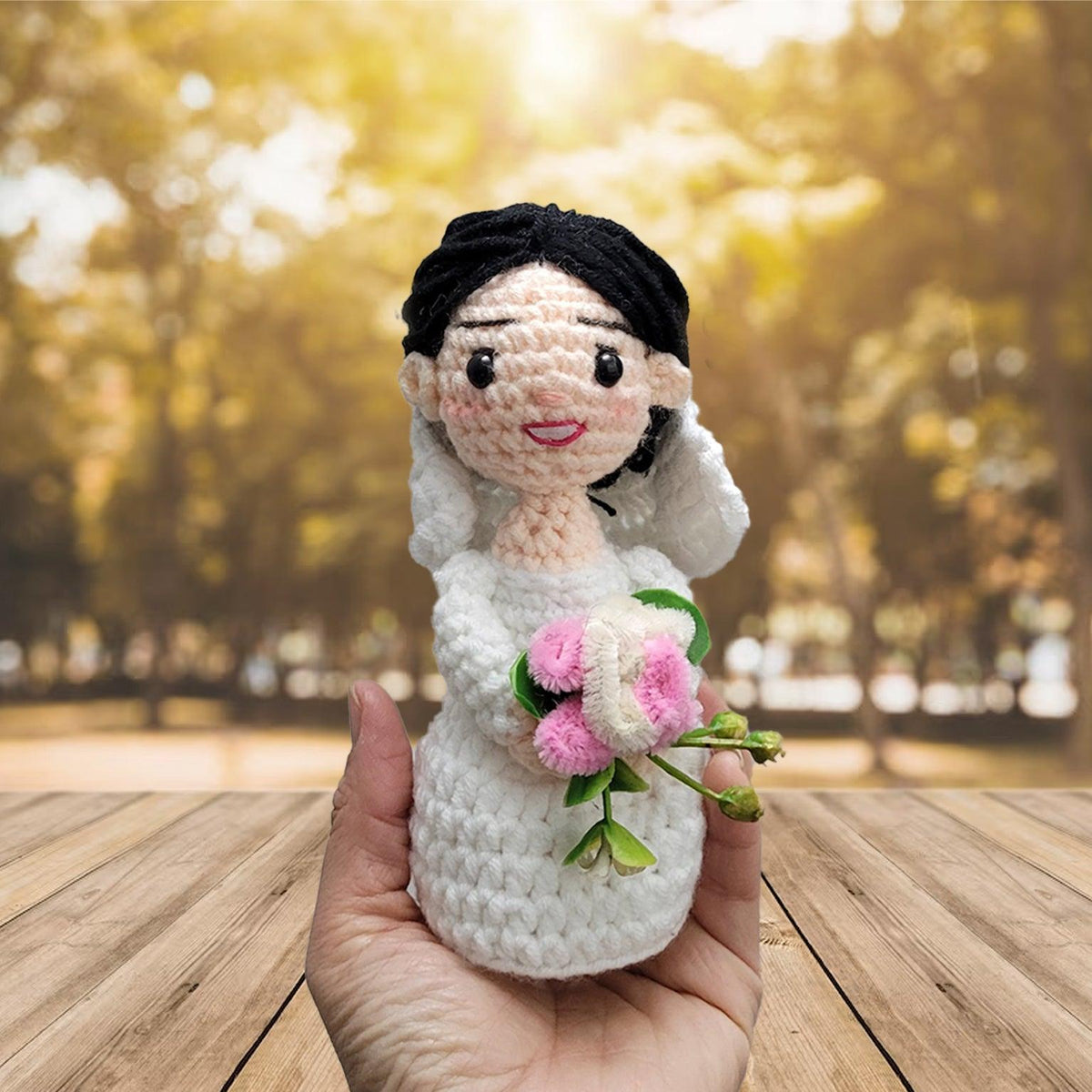 Personalized Crochet Doll with Photo Card "The Only Thing Better Than Having You As My Wife"