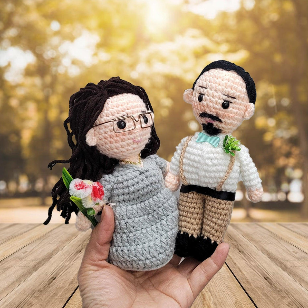 Personalized Crochet Doll with Photo Card "You Are Mine Portrait"
