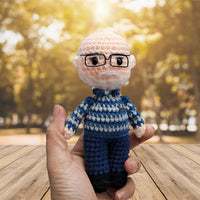 Personalized Crochet Doll with Photo Card "Anyone Can Be A Father Stepdad"