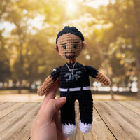 Personalized Crochet Doll with Photo Card "Our First Father's Day Together"