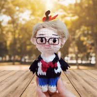 Personalized Crochet Doll with Photo Card "Walking With Grandma"