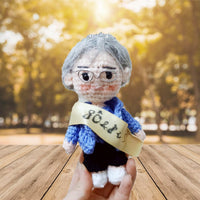 Personalized Crochet Doll with Photo Card "Mother & Daughter Forever Linked Togeter"
