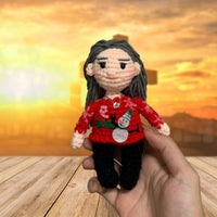 Personalized Crochet Doll with Photo Card "Safe In God's Hands"