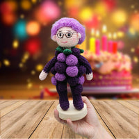 Personalized Crochet Doll with Photo Card "Happy Birthday Version 1"