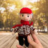 Personalized Crochet Doll with Photo Card "Picture Frame for Grandma"