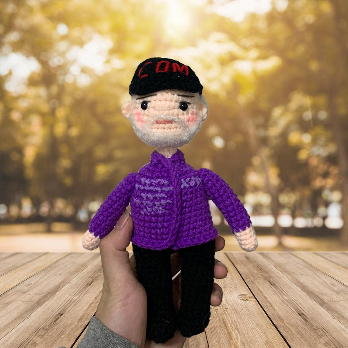 Personalized Crochet Doll with Photo Card "My Favorite Hunting Buddies Call Me Dad"