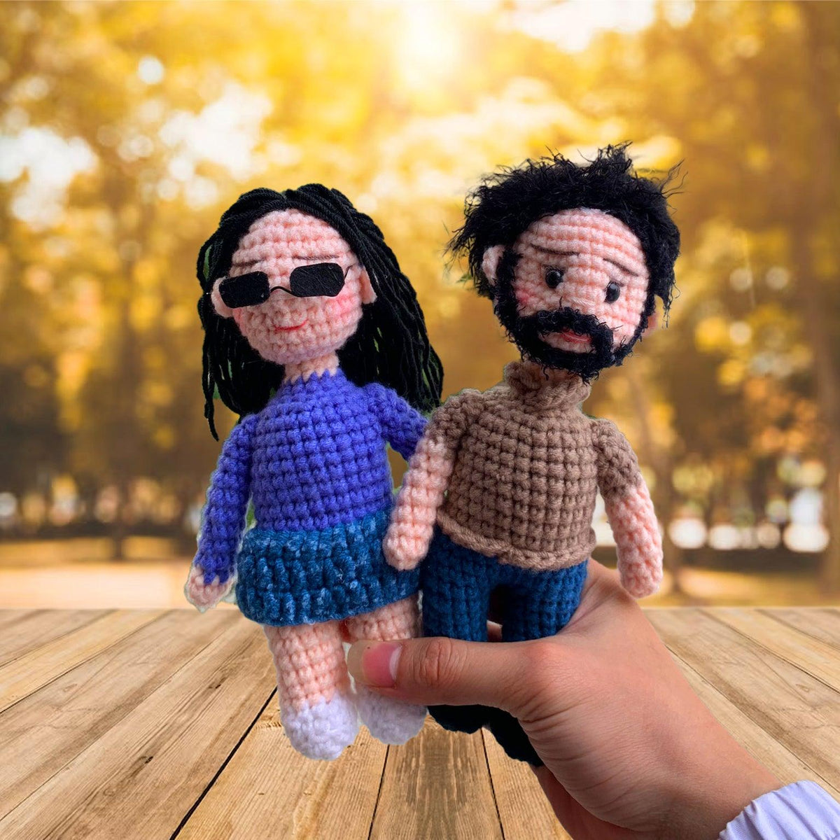 Personalized Crochet Doll with Photo Card "To My Husband"