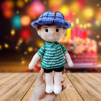 Personalized Crochet Doll with Photo Card "Happy Birthday Version 2"