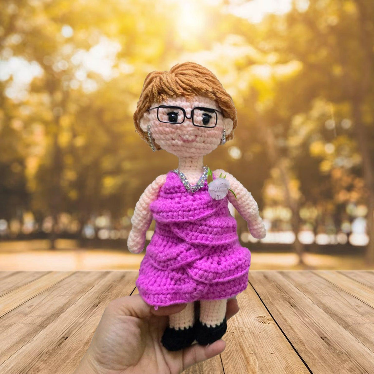 Personalized Crochet Doll with Photo Card "There's a Little Bit Of Heaven In Our Home"