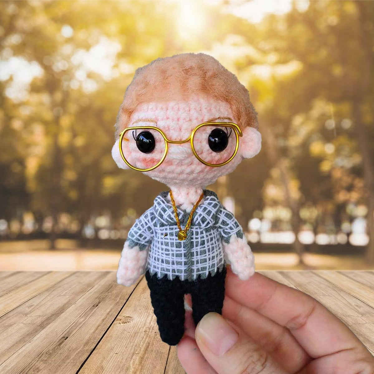 Personalized Crochet Doll with Photo Card "Mom I Will Always Reach For You"