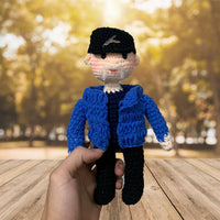 Personalized Crochet Doll with Photo Card "Stepped Up Dad Gift For Father’s Day"