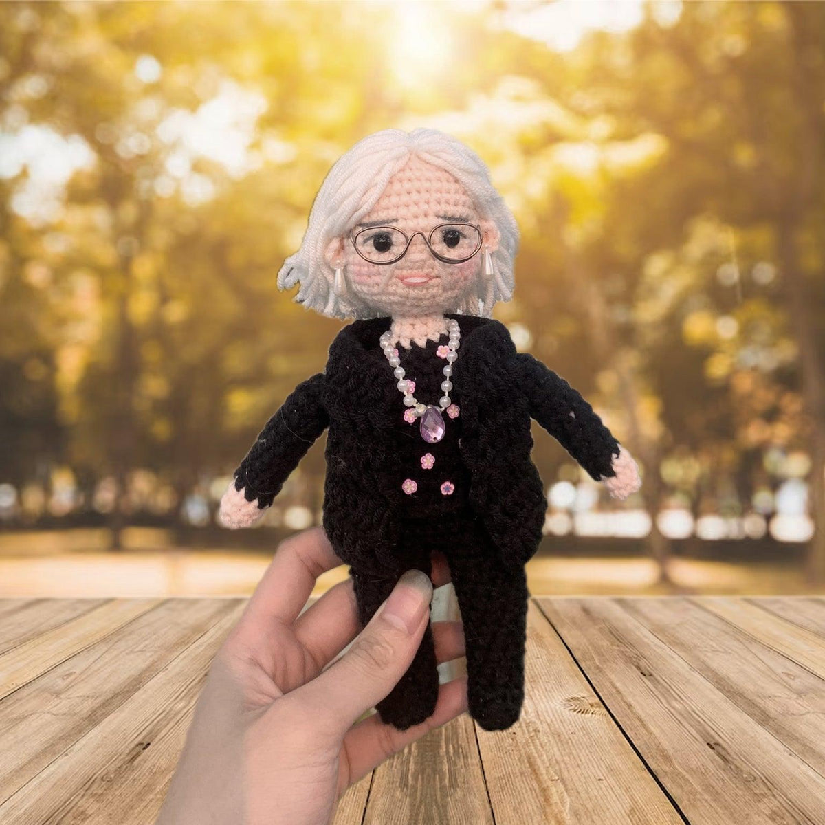 Personalized Crochet Doll with Photo Card "Sympathy Gifts For Loss Of Loved One"