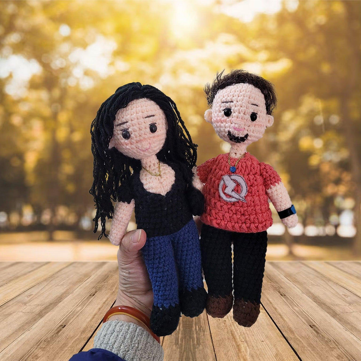 Personalized Crochet Doll with Photo Card "Forever After All"