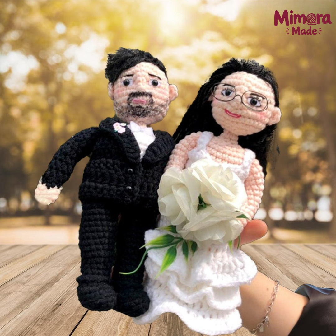 Personalized Crochet Doll with Photo Card "The Most Wonderful Things Romantic"