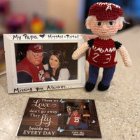 Personalized Ornament Crochet Doll with Photo Card "Those We Love Don't Go Away"