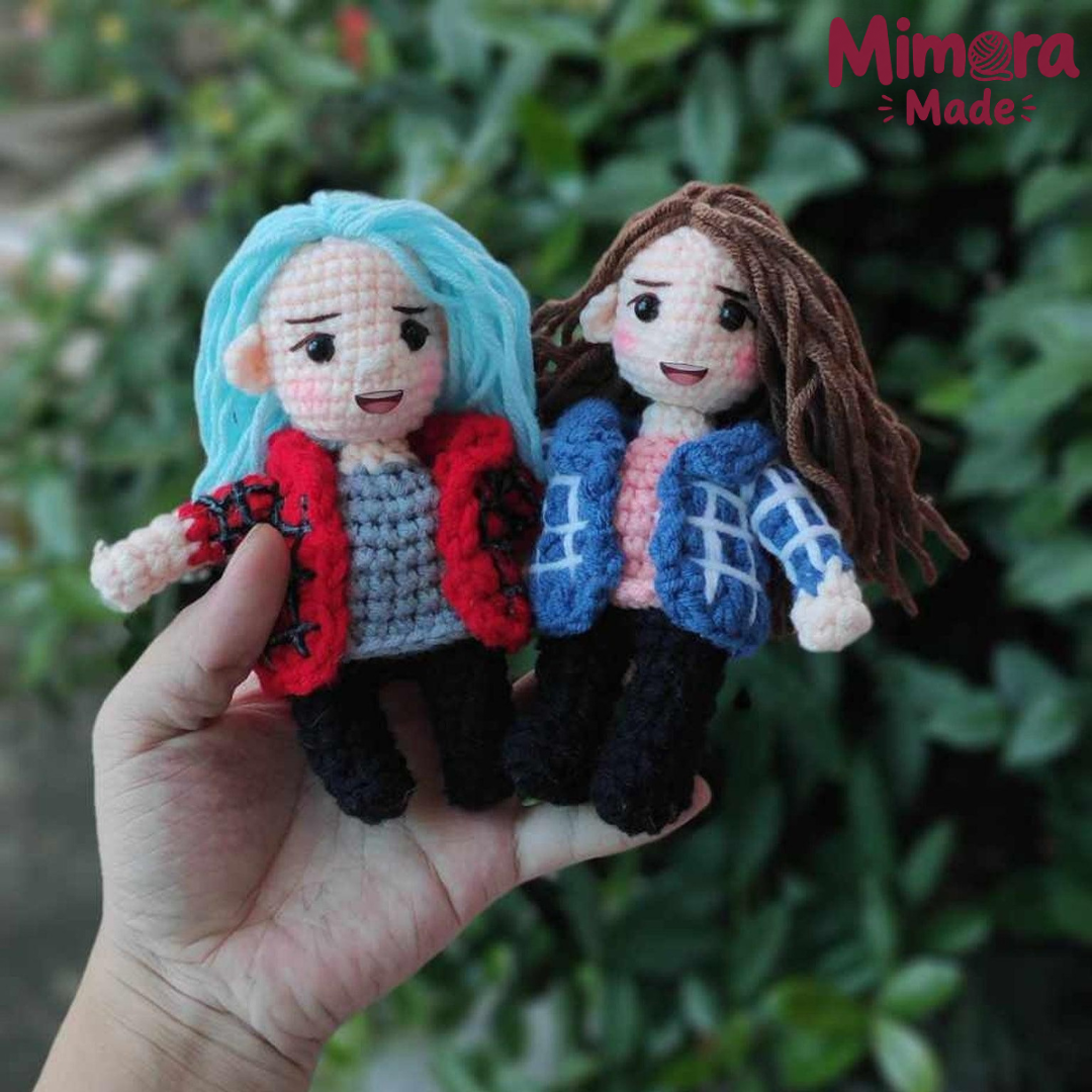 Personalized Crochet Doll with Photo Card "Besties Happy Birthday"