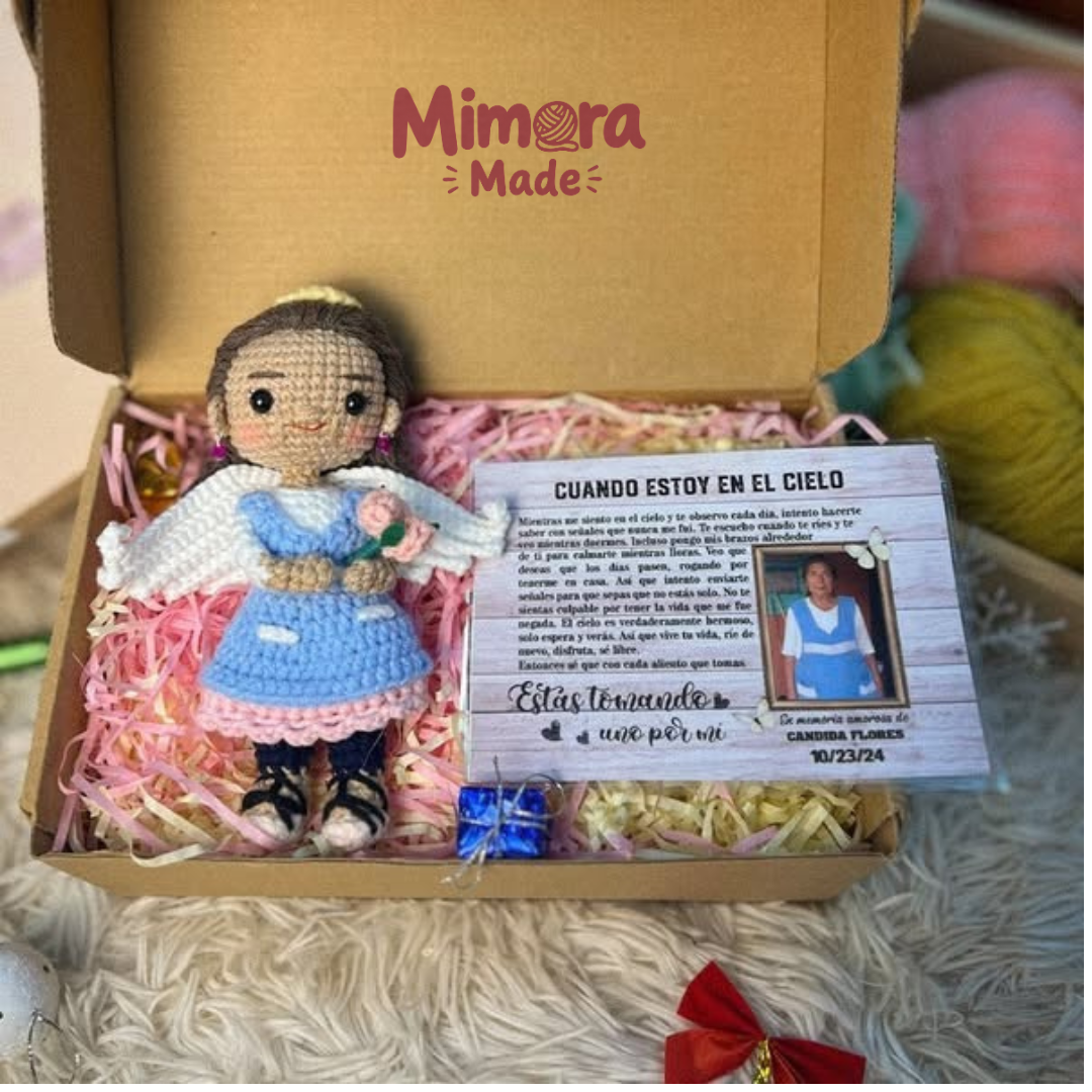 Personalized Crochet Doll with Photo Card "All Of Me Loves All Of You"