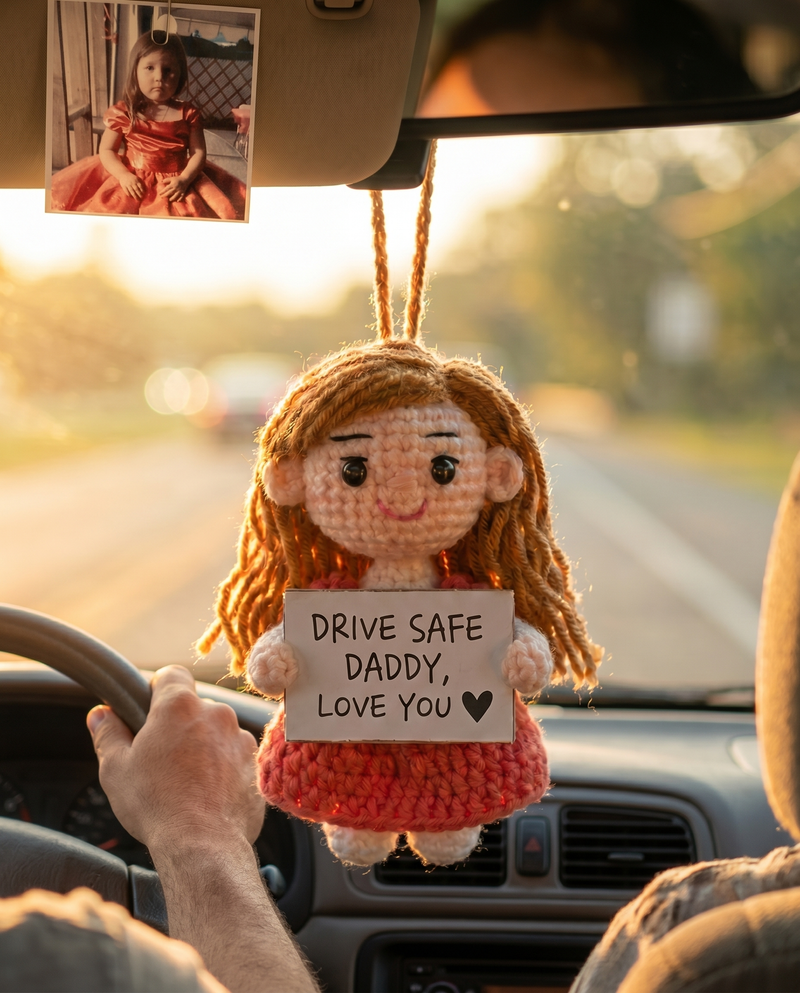 Little Rider | Personalized Kids Portrait Car Hanger