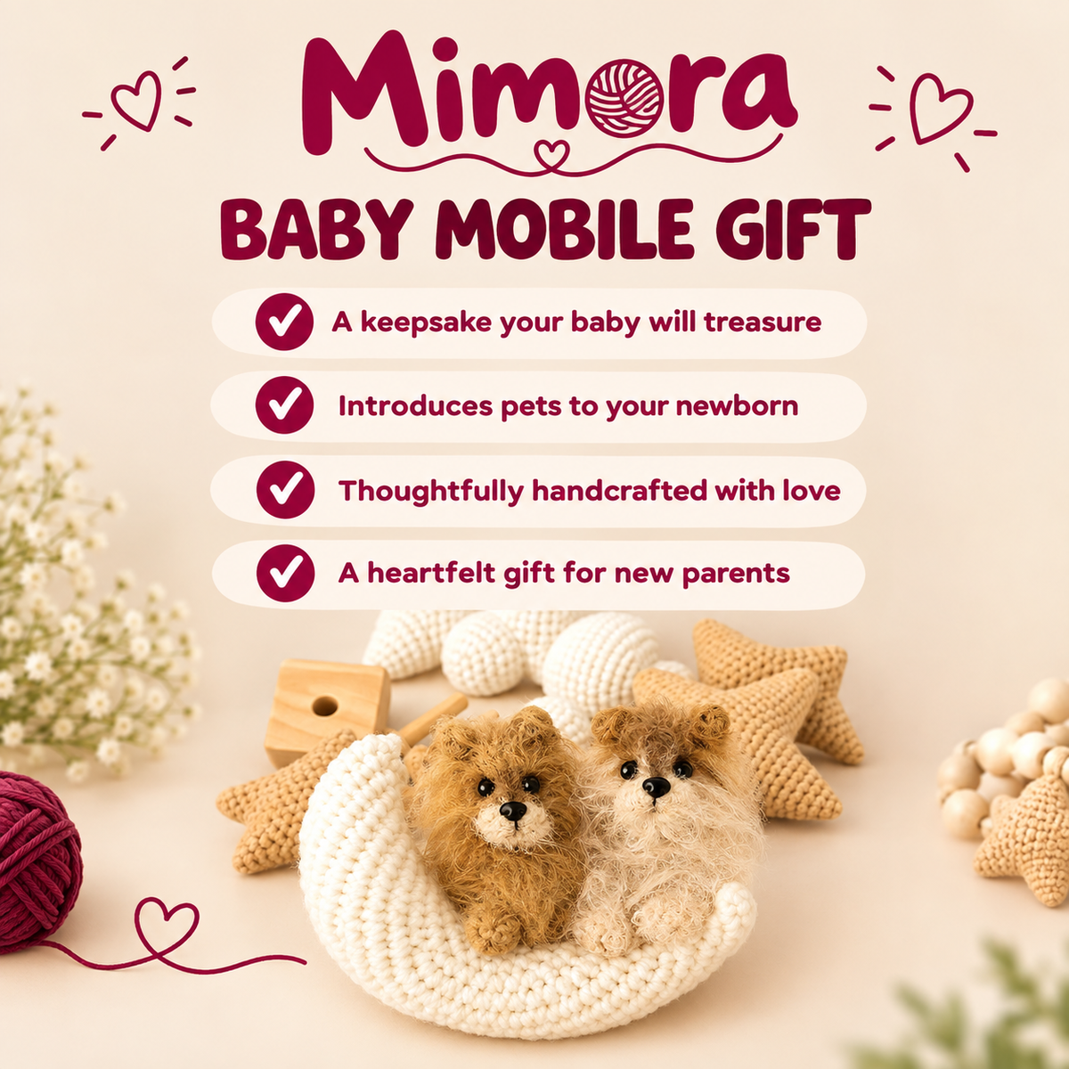 Pet Balloon | Custom Crochet Pet Nursery Baby Mobile