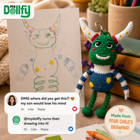 Dollfy for Back To School, Keychain from Drawing
