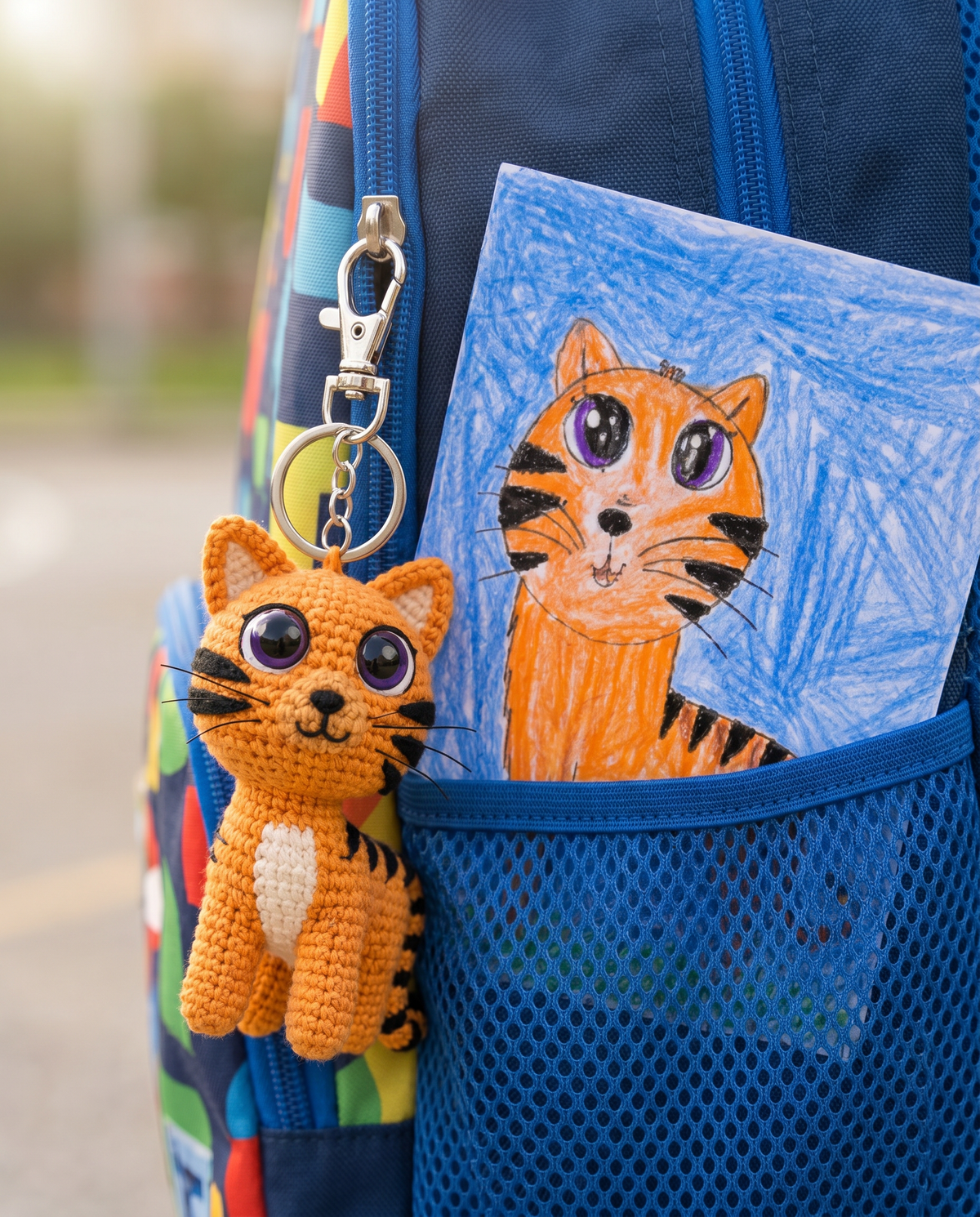 Dollfy for Back To School, Keychain from Drawing