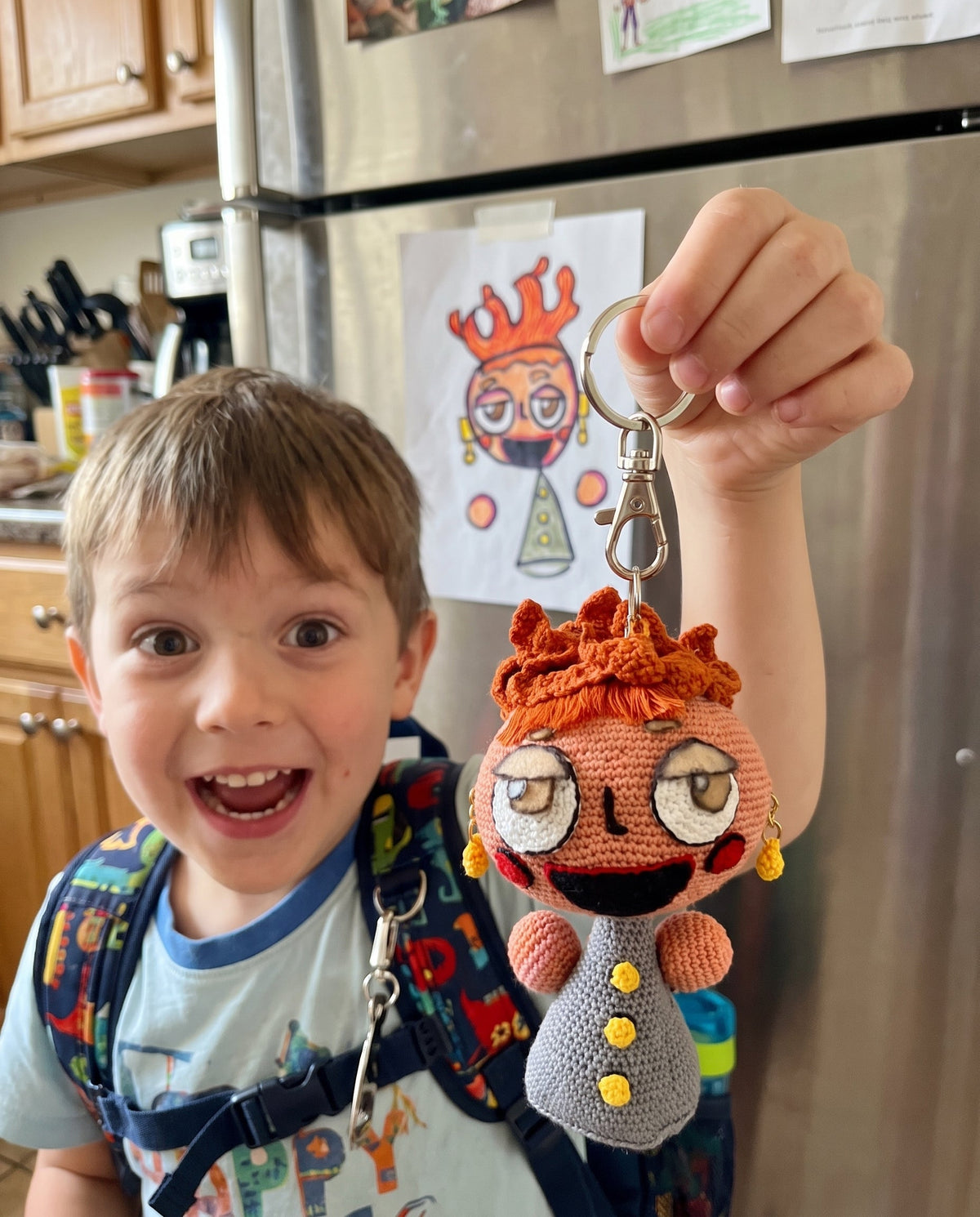Dollfy for Back To School, Keychain from Drawing