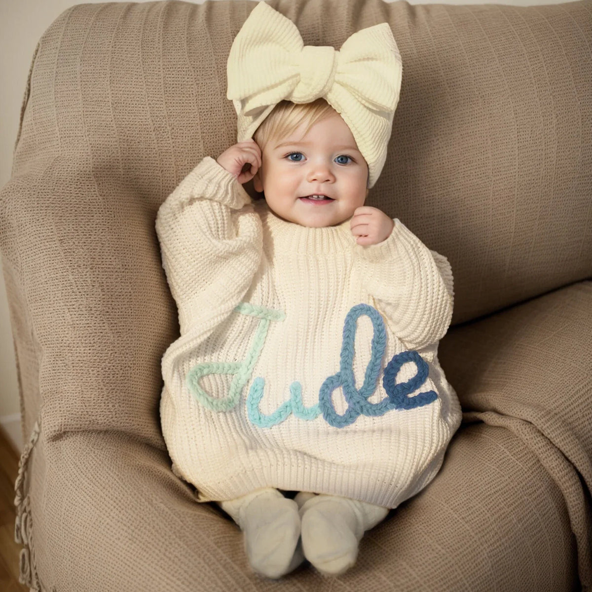Personalize Hand Embroidered Baby and Toddler Sweaters