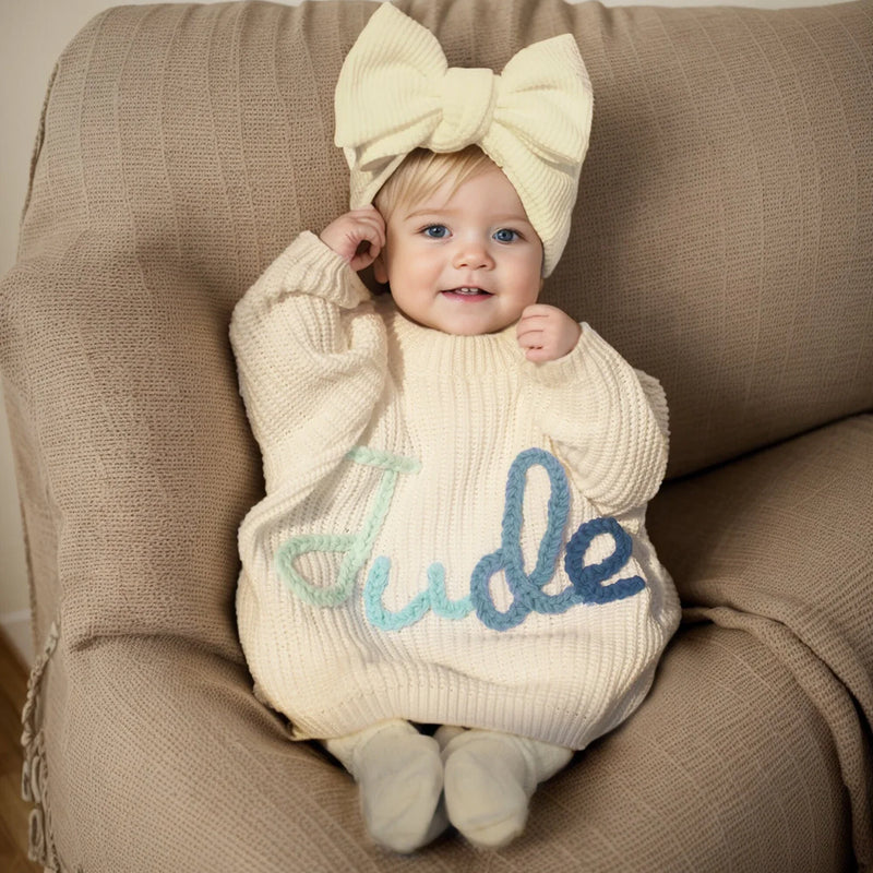 Personalize Hand Embroidered Baby and Toddler Sweaters
