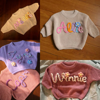 Personalize Hand Embroidered Baby and Toddler Sweaters