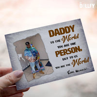 Personalized Crochet Doll with Photo Card "Daddy The World"