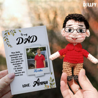Personalized Crochet Doll with Photo Card "To My Dad Style 2"