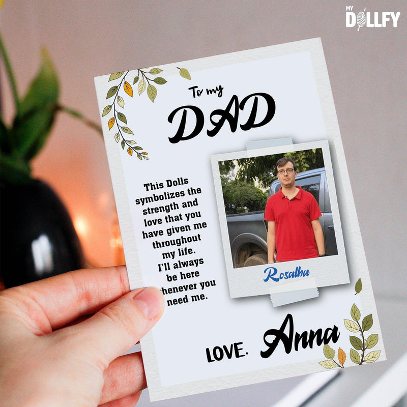 Personalized Crochet Doll with Photo Card "To My Dad Style 2"