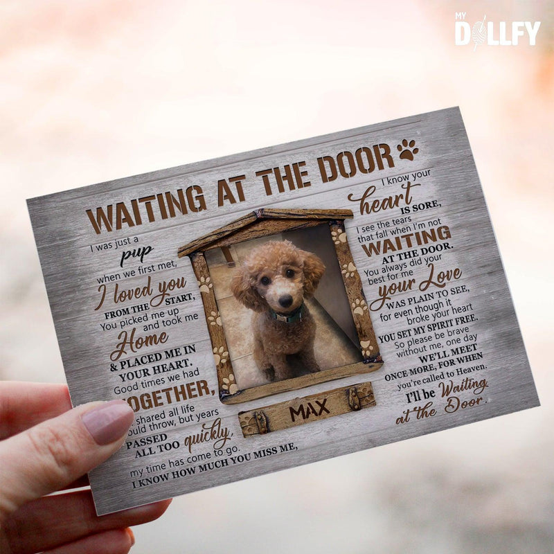 Personalized Crochet Doll with Photo Card "Waiting At The Door 2"