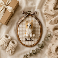 Nursery Hoop | Custom 3D Crochet Pet & Baby Portrait Wall Art