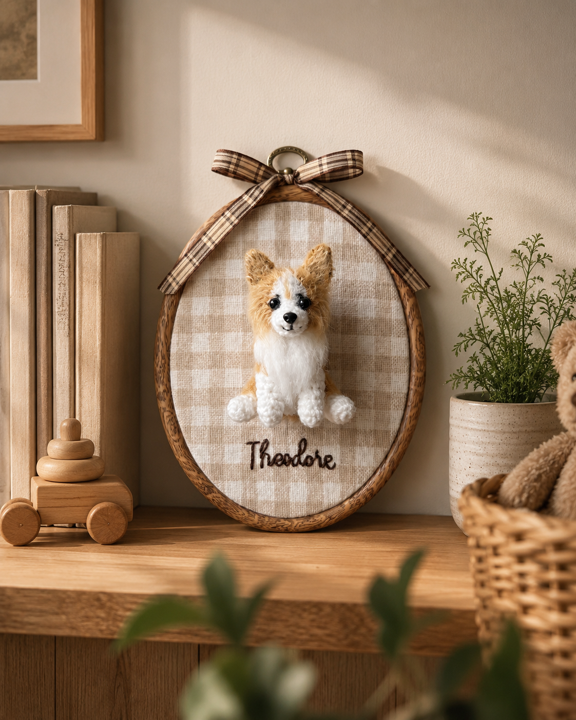 Nursery Hoop | Custom 3D Crochet Pet & Baby Portrait Wall Art