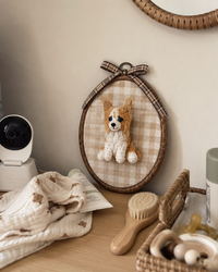 Nursery Hoop | Custom 3D Crochet Pet & Baby Portrait Wall Art