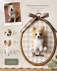 Nursery Hoop | Custom 3D Crochet Pet & Baby Portrait Wall Art
